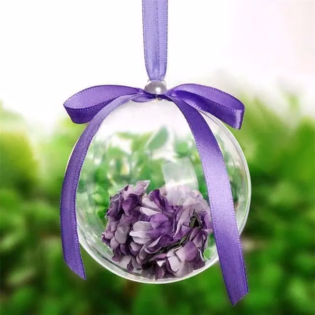 AKA 50 Pieces Transparent Fillable Baubles for DIY Christmas Tree Crafts, Diameter: 8 cm