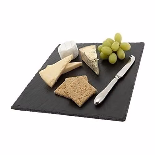 The Just Slate Company Rectangular Slate Cheese Board, Black, W: 35 cm, D: 25 cm