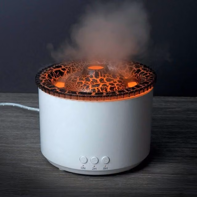 Menkind Well Being Volcano Diffuser with Timer and Calming Mist Light in White