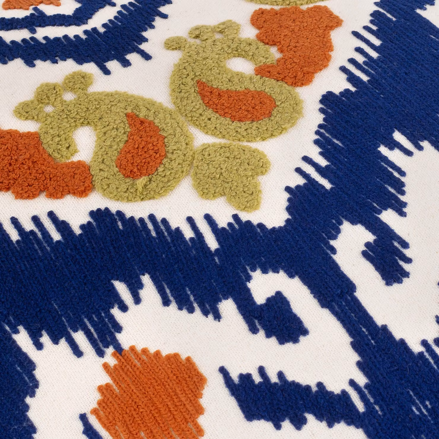 Terrys Graphic Cotton Square Cushion, Orange and Blue, W/D/H: 45 x 45 x 45 cm – 5