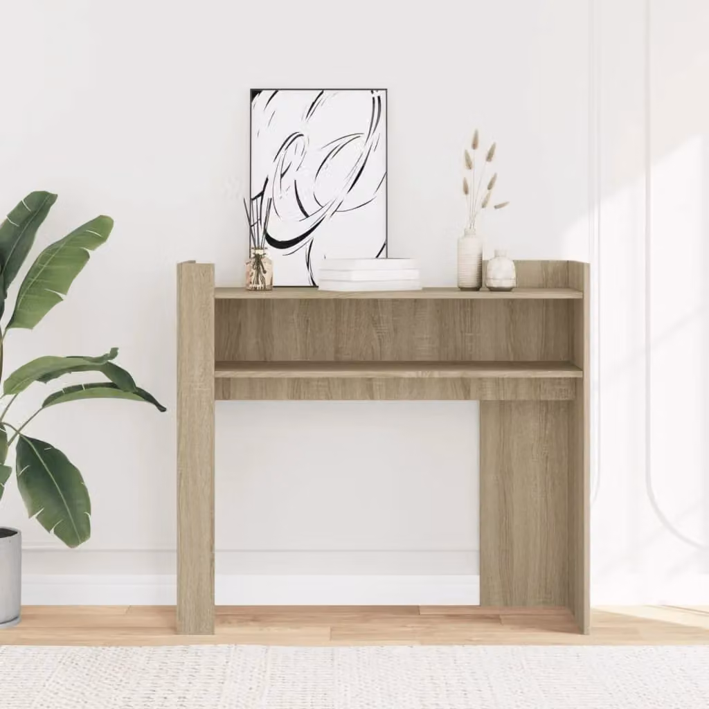 Berkfield Home Sonoma Oak Console Table in Brown, W/D/H: 100 x 35 x 90 cm – 3