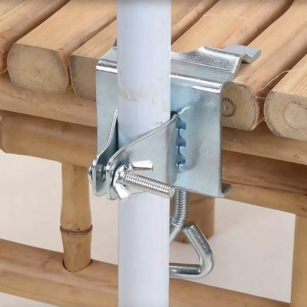 SPETLEK Silver Galvanised Steel Table and Balcony Umbrella Holder Clamp – 2
