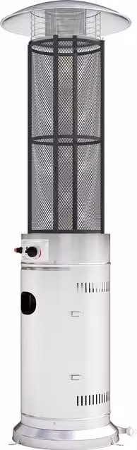 Outsunny 11kW Adjustable Gas Patio Heater in Silver Metal, Height: 180 cm