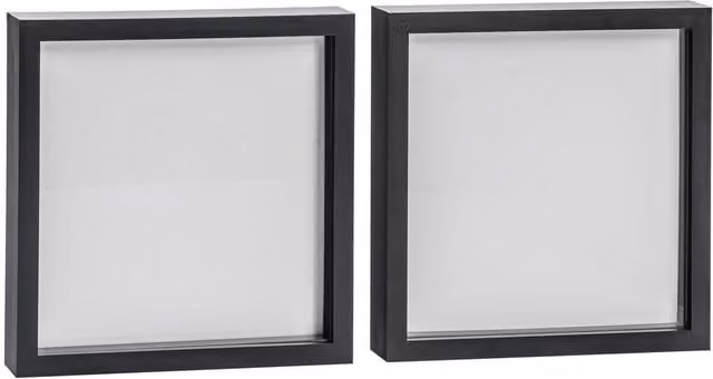 Nicola Spring Pack of 2 Black 3D Square Box Photo Frames, W/H: 50.8 x 50.8 cm