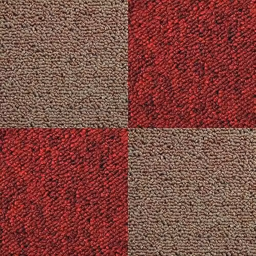 MonsterShop Sand and Scarlet Red Carpet Tiles, 10 m2, W/D/H: 50 x 50 cm – 1