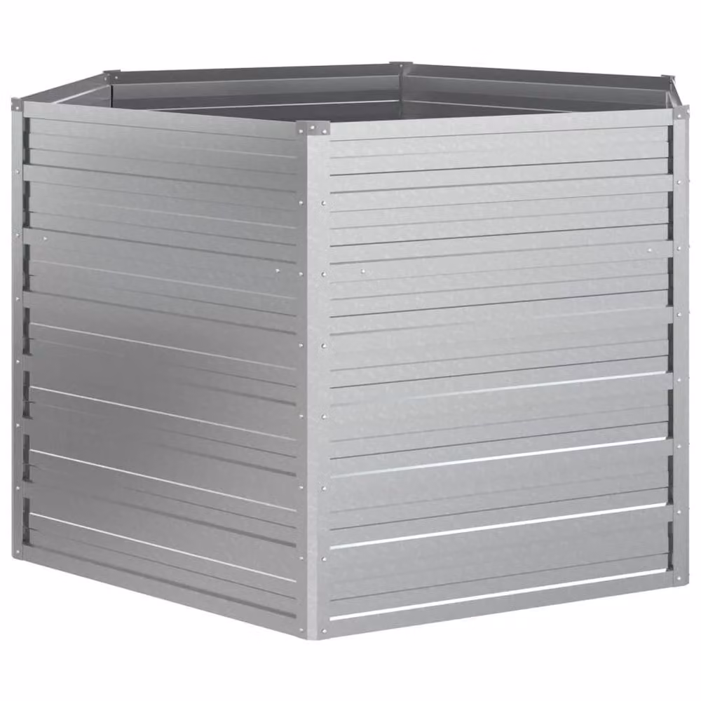 Berkfield Home Garden Raised Bed in Silver Galvanised Steel – 2