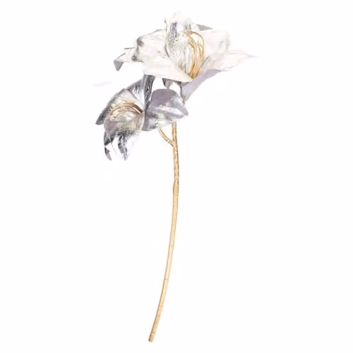 VFM e-Store Silver Amaryllis Christmas Floral Spray Decoration, W: 22 cm, H: 56 cm – 1