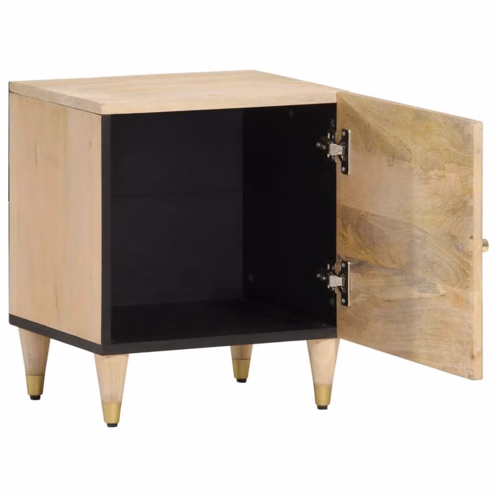 Berkfield Home Set of 2 Brown Mango Wood Bedside Cabinets, W/D/H: 40 x 33 x 46 cm – 2