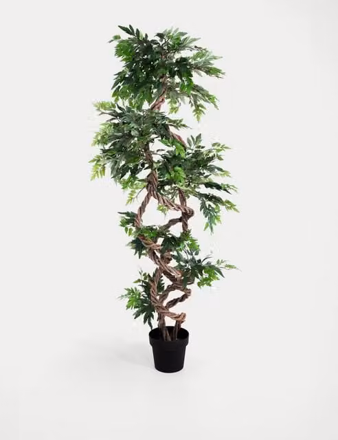 Blooming Artificial 5.5ft Fruticosa Tree in Pot, Green
