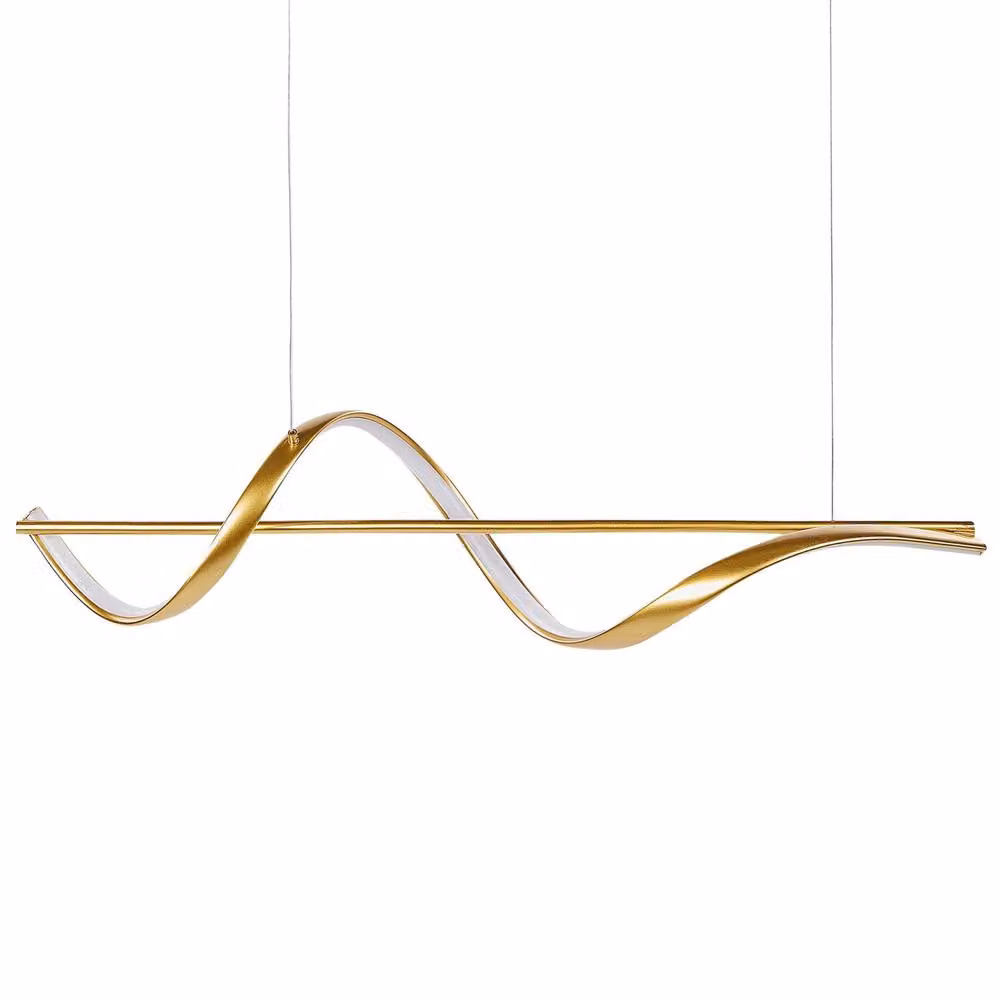Wyld and Coco Minimalist LED Suspended Pendant Lamp in Gold Aluminium – 2