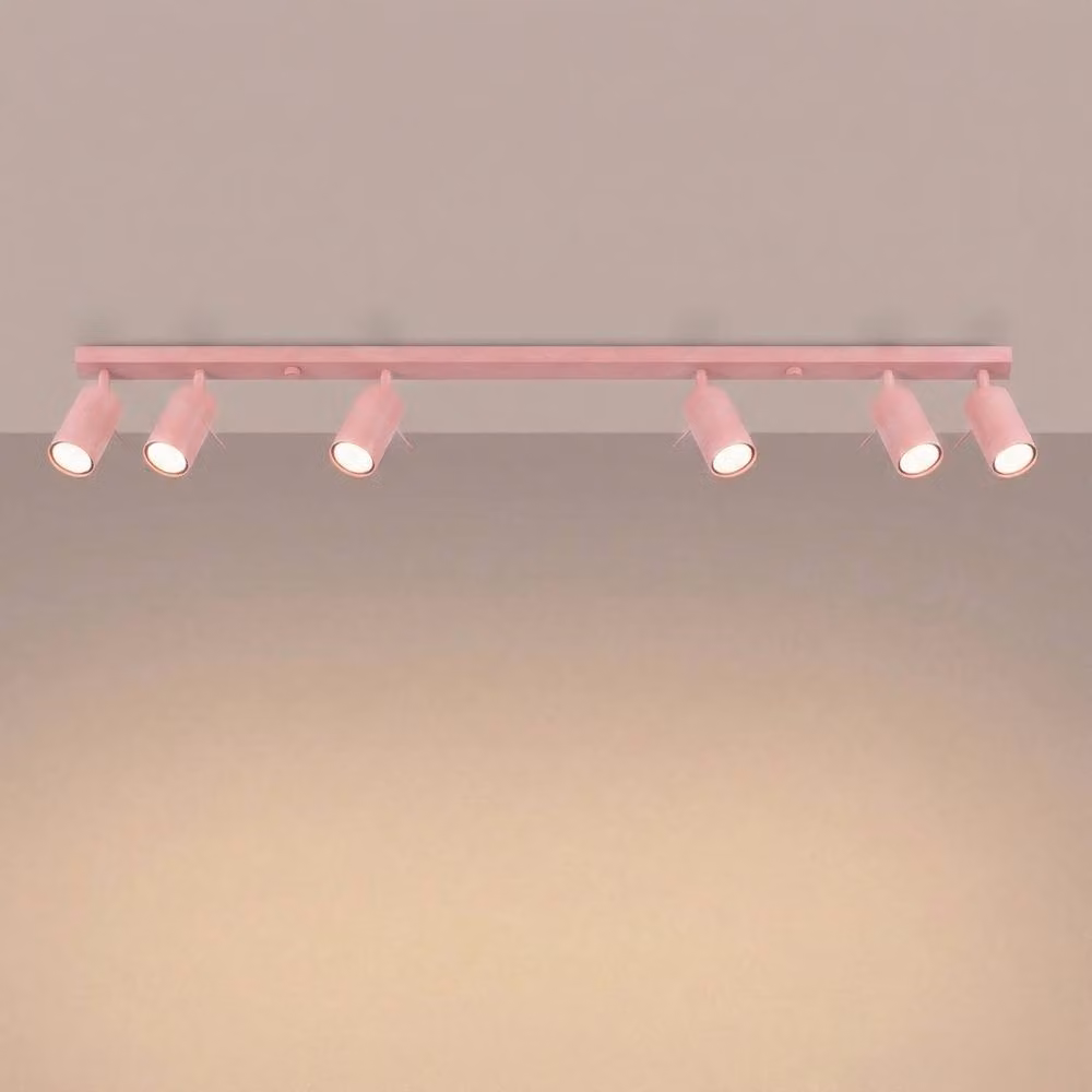 Sollux Lighting Modern Pink Minimalist Ring Ceiling Lamp with 6 Lights, W/D/H: 118 x 16 x 6 cm – 2