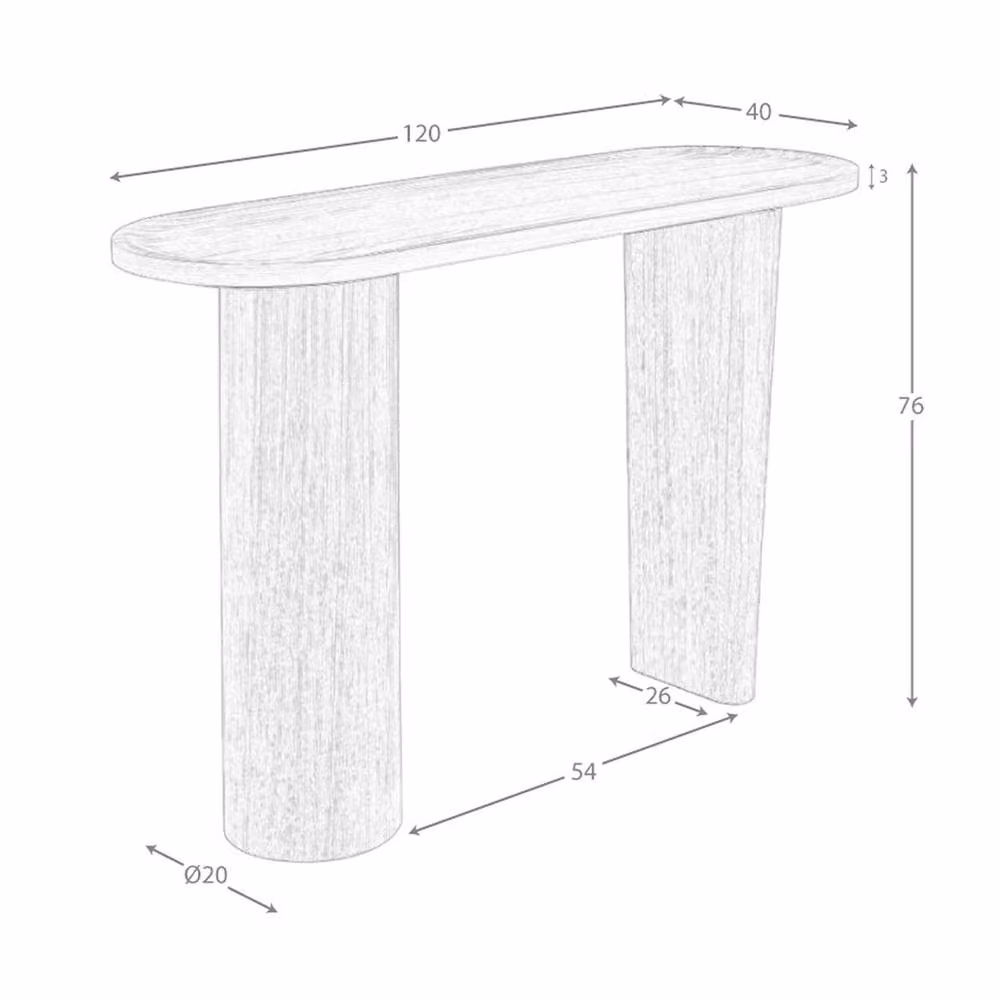 Angel Cerda Oval Walnut Console Table, W/D/H: 120 x 40 x 76 cm – 3