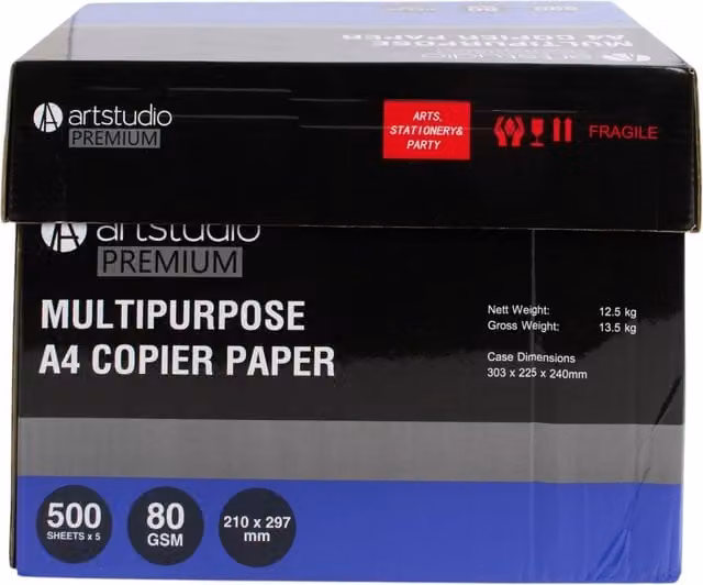 Artstudio Universal Multipurpose A4 Copier Paper, White, Pack of 5