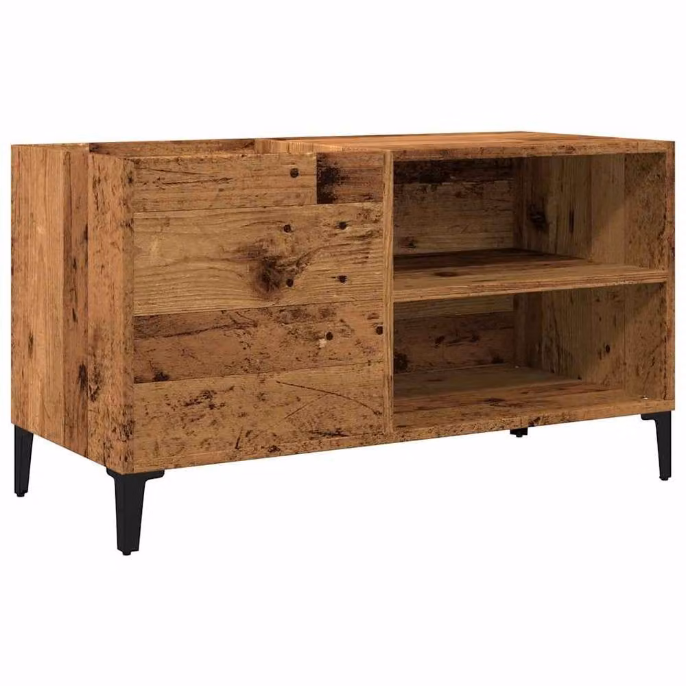 Berkfield Home Old Wood Record Cabinet in Brown, W/D/H: 84.5 x 38 x 48 cm – 3
