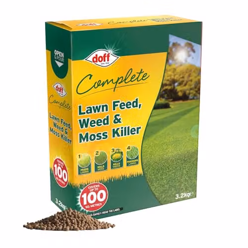 Doff Complete Lawn Feed, Weed and Moss Killer Granulate, 3.2kg