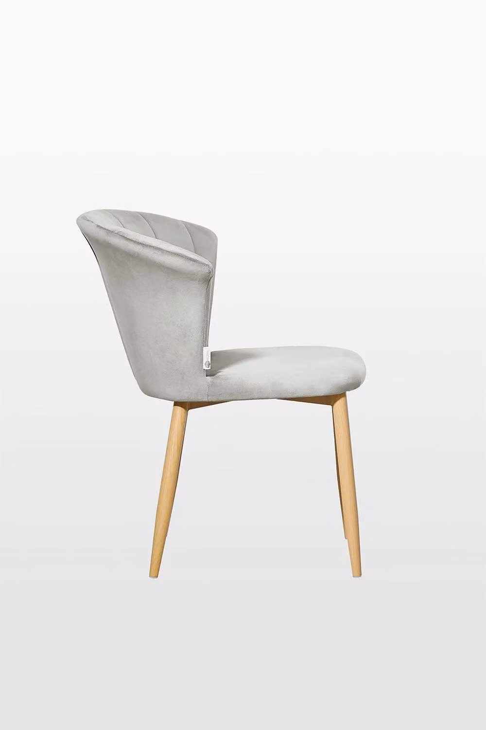 Life Interiors Elsa Velvet Dining Chair with Wooden Legs in Grey – 2