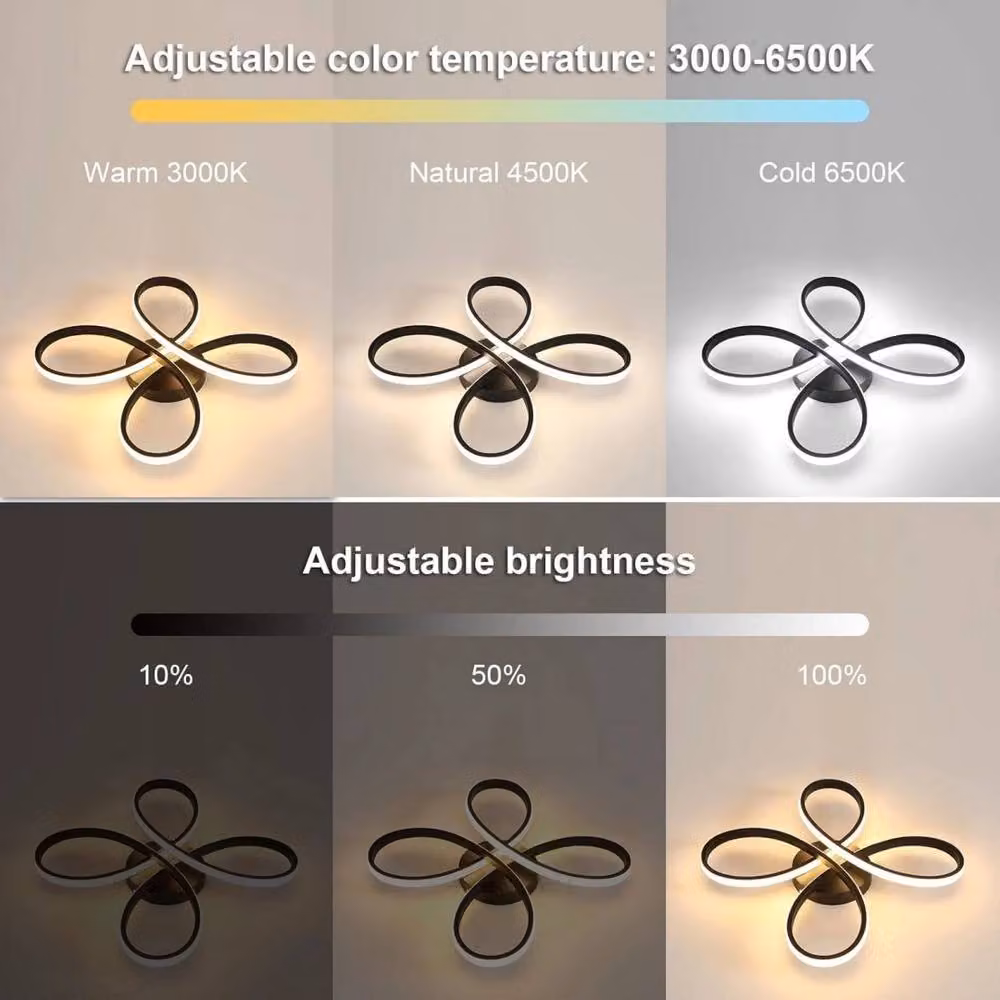 Kelvenix 40W Modern LED Ceiling Light with Remote Control and Dimming Function, Black – 3