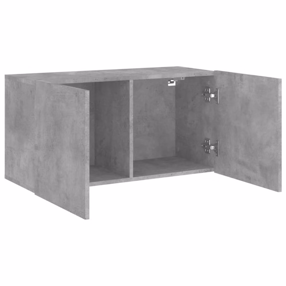 Berkfield Home Wall-mounted TV Cabinet in Concrete Grey, W/D/H: 80 x 30 x 41 cm – 4