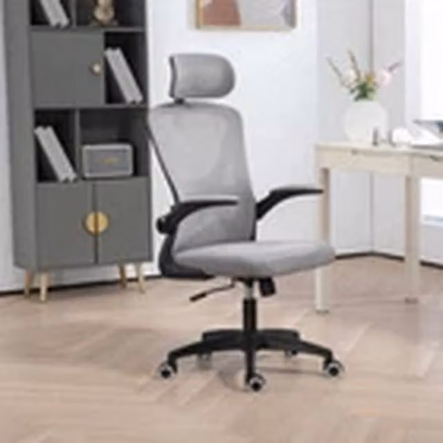 EONLION Ergonomic Mesh Office Chair in Grey with Adjustable Armrests and Headrest