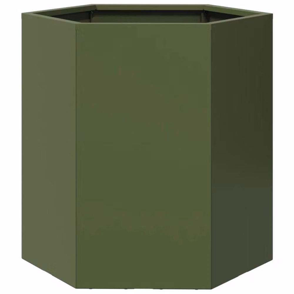 Berkfield Home Durable Steel Garden Planter Tub, 2 Pack, Green, W: 46 cm, D: 40 cm, H: 45 cm – 6