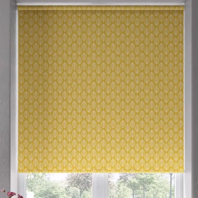 Terrys Folium Made to Measure Blackout Roller Blind in Black and Yellow