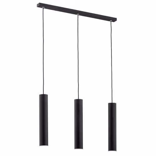 Netlighting Argon Gomera Plus Bar Pendant Ceiling Light, 3 Light, Black Metal, IP20