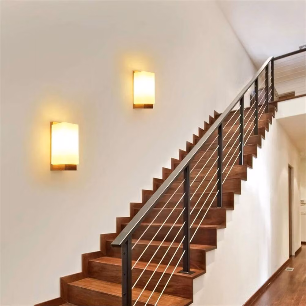 Nordara Minimalist Wooden Wall Light in Brown with E27 Socket and Glass Shade – 4