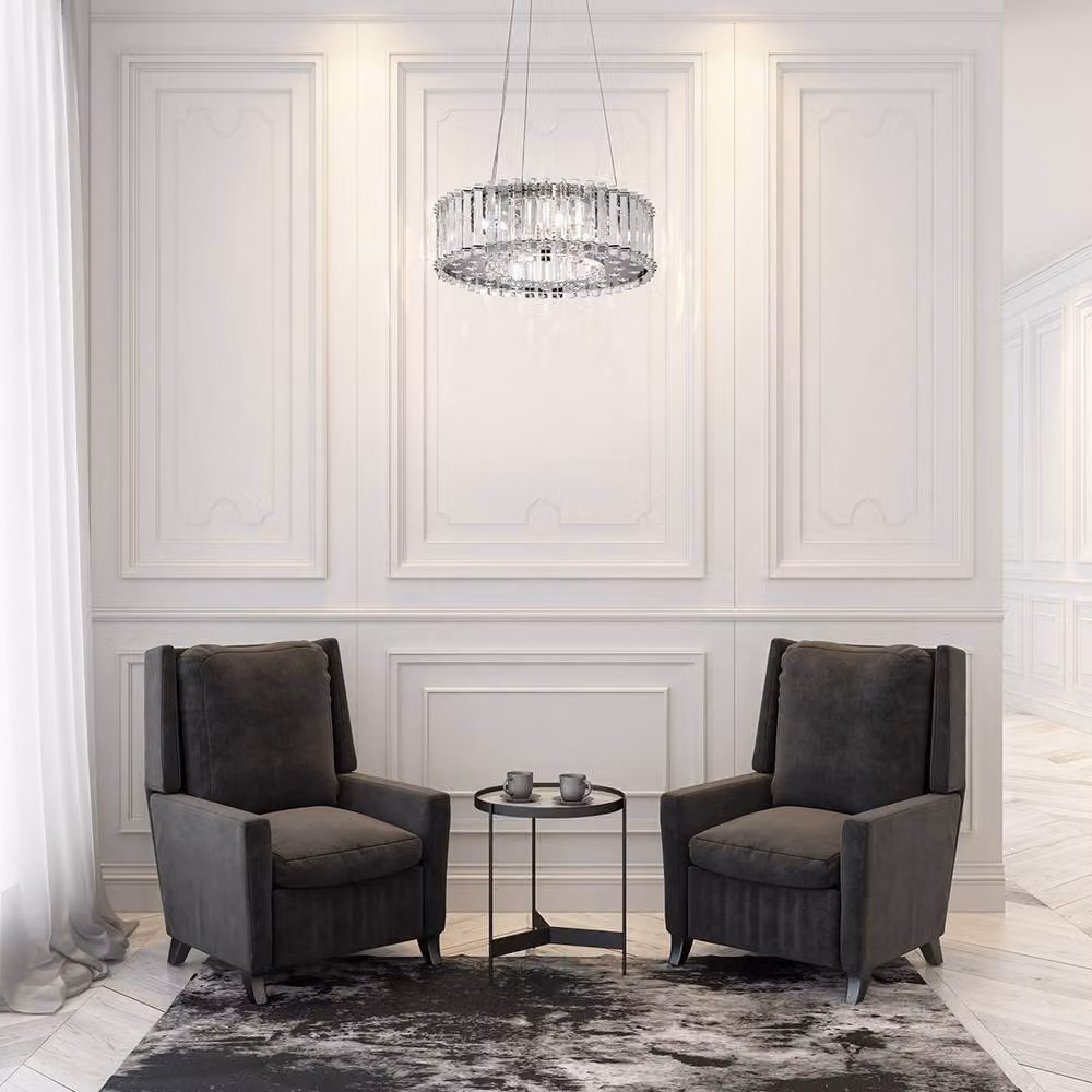 Netlighting Crystal Skye 6 Light Chrome Ceiling Pendant with Crystals and G9 Base – 2