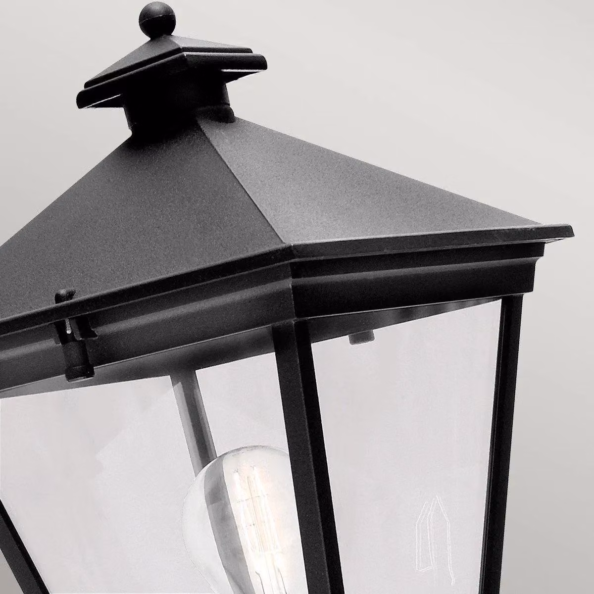 Netlighting Turin Black Outdoor Wall Lantern Light with Transparent Glass, IP54, E27 – 2