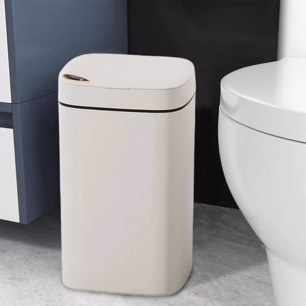 FLAVORA White Hands Free Smart Garbage Bin in Off-White – 3