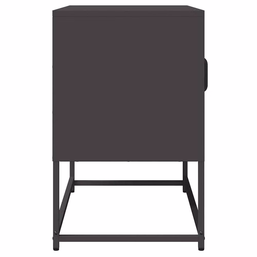 Berkfield Home Industrial TV Cabinet in Black Matt Cold-rolled Steel, W/D/H: 68 x 39 x 60.5 cm – 5