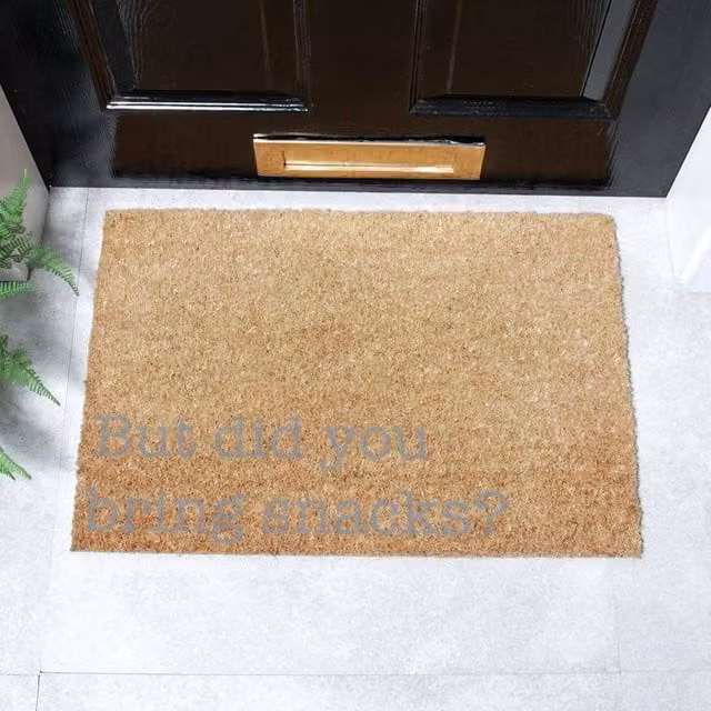 Artsy Mats But Did You Bring Snacks Doormat, Grey and Brown, W: 60 cm, D: 40 cm – 1