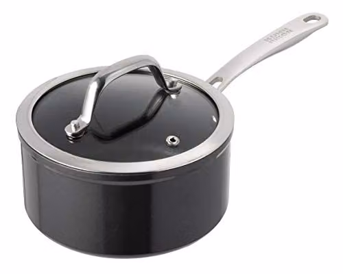 Kuhn Rikon Easy Pro Non-Stick Aluminium Saucepan with Glass Lid, Black, 2.3 l