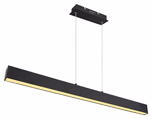 Netlighting Verena Bar Pendant Ceiling Light Black, W/D/H: 120 x 40 x 8 cm, LED 3000K Warm White – 1