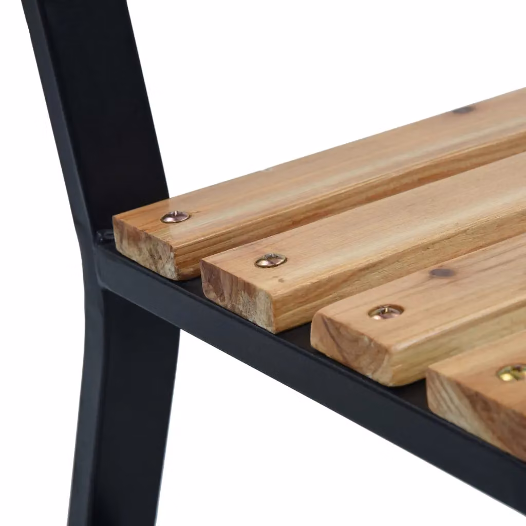 Berkfield Home Vintage Wood and Metal Garden Bench in Black, Width: 120 cm – 4
