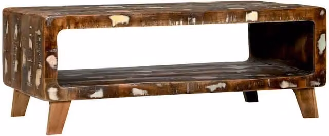 Berkfield Home Rustic Reclaimed Solid Wood Coffee Table, Brown, W: 90 cm, D: 50 cm, H: 35 cm
