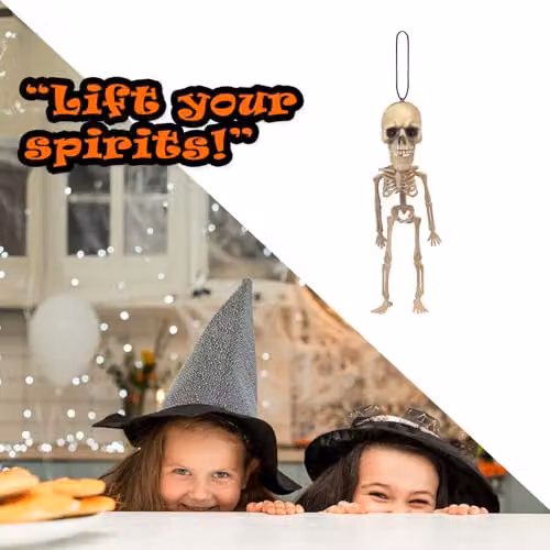 VFM e-Store Halloween Skeleton Big Head Decoration with Red LED Eyes in White – 7
