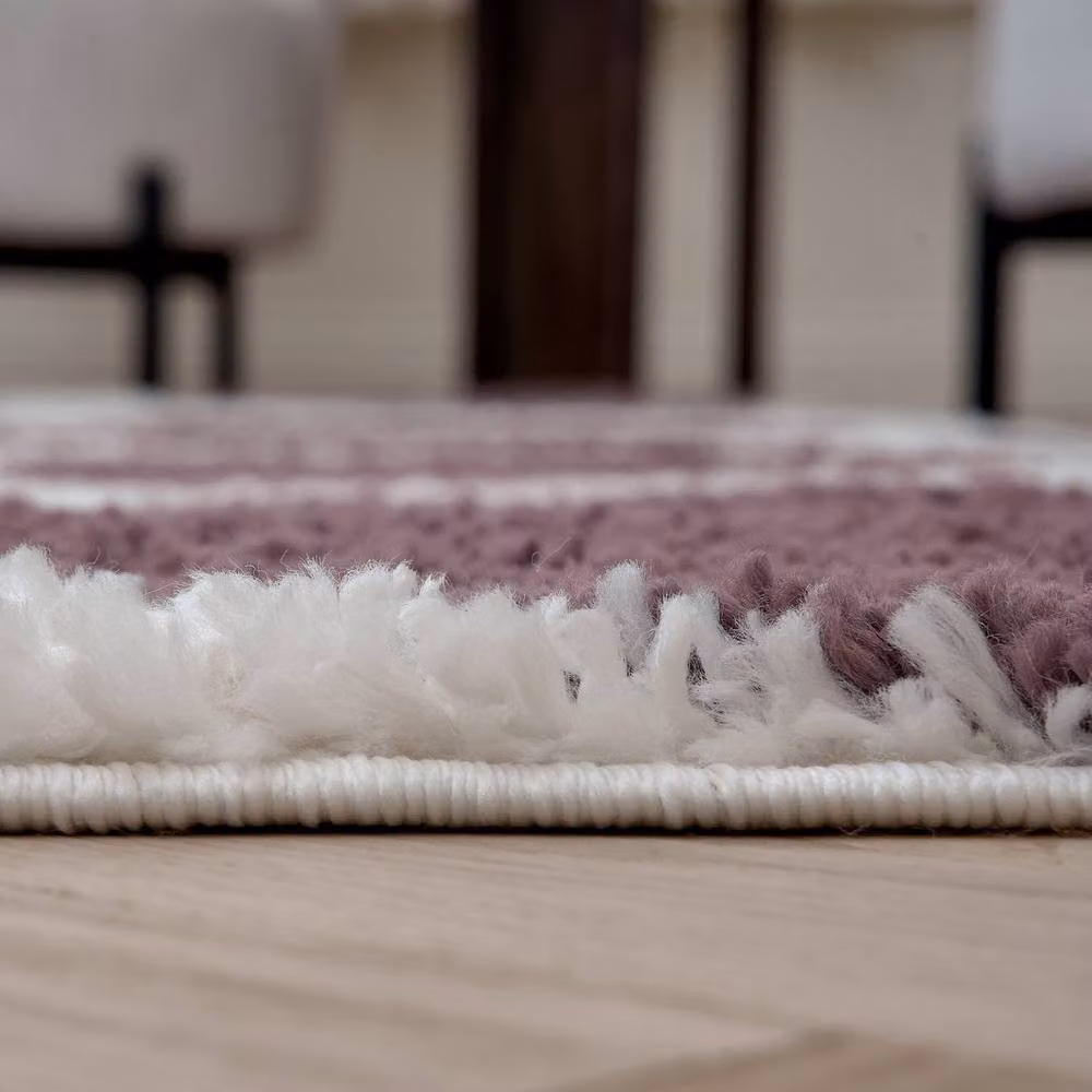 THE RUGS Moodi Pebble Design Shaggy Soft High Pile Living Room Rug in Purple, W: 80 cm, L: 150 cm – 5