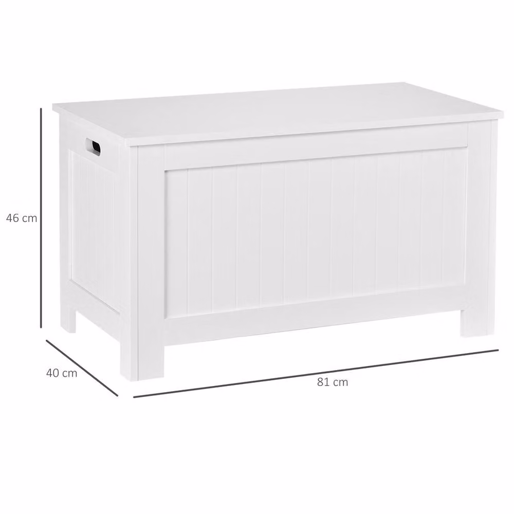 HOMCOM Large White Wood Toy Chest and Storage Cabinet Organizer – 2