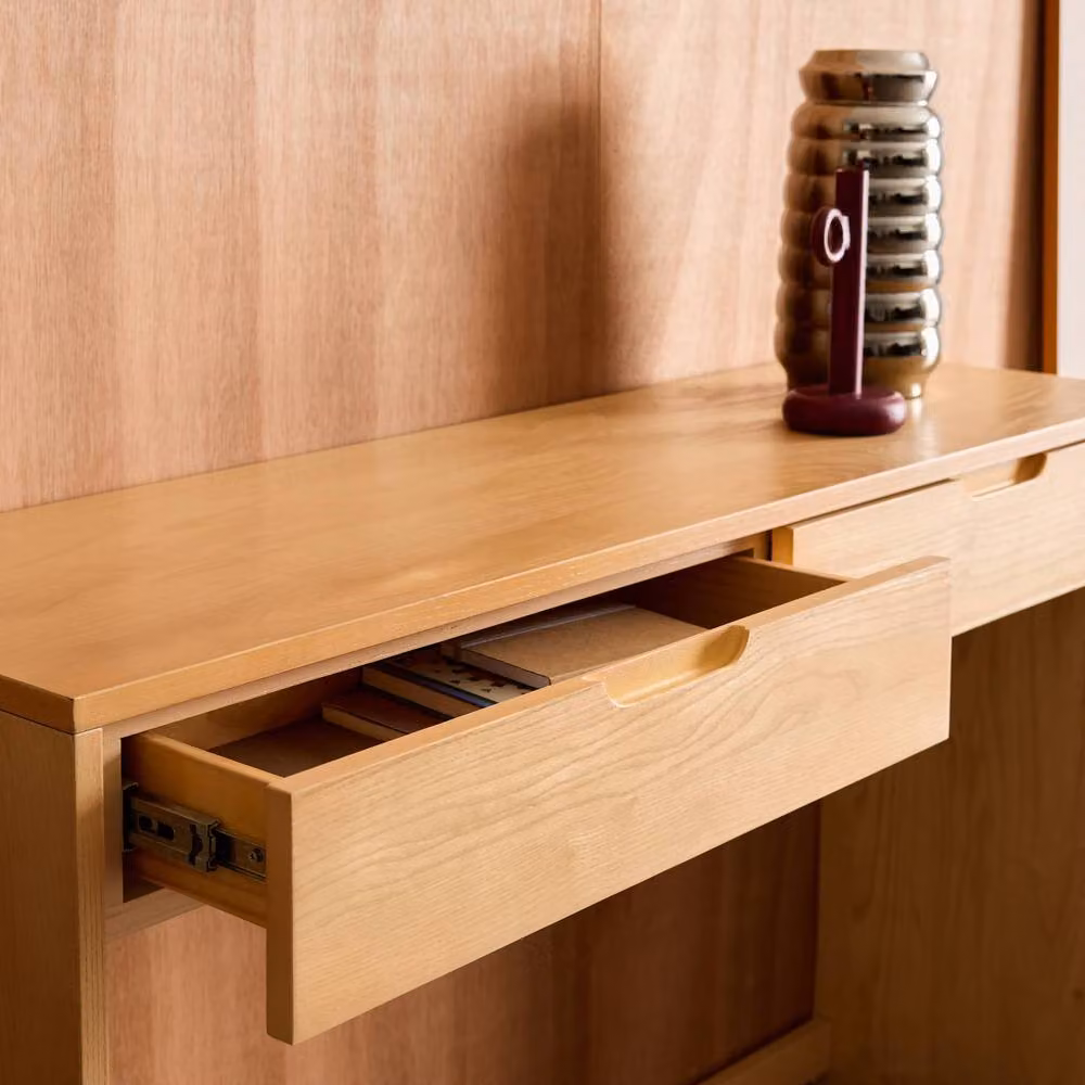 sweeek Modern Wood Decor Console Table with 2 Drawers, Brown, W: 120 cm – 3
