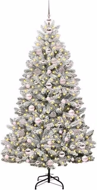 Berkfield Home Elegant Artificial Christmas Tree in Green and White, Height: 180 cm – 1