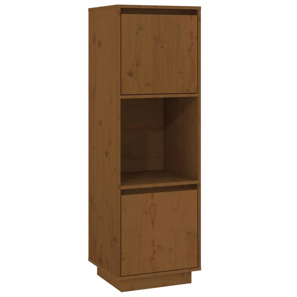 Berkfield Home Highboard in Honey Brown, Solid Pine Wood, W/D/H: 38 x 35 x 117 cm – 2