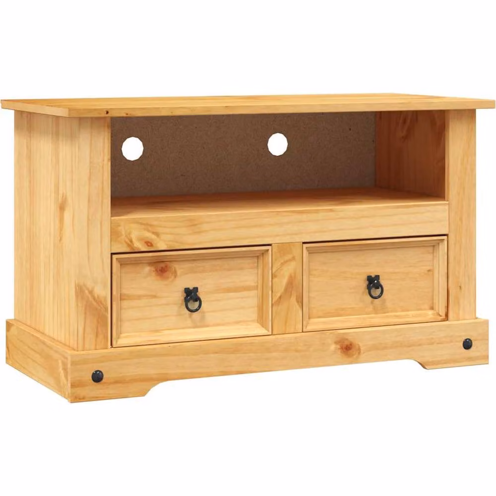 Berkfield Home Corona Range Mexican Pine TV Cabinet in Brown, W/D/H: 91 x 43 x 56 cm – 2