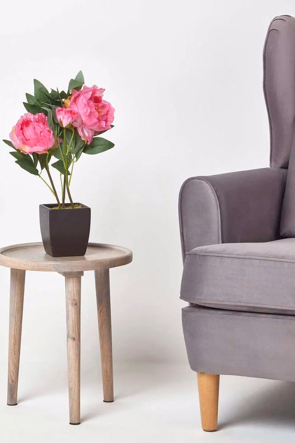 Homescapes Pink Artificial Peonies in a Black Decorative Pot, Height: 48 cm – 4