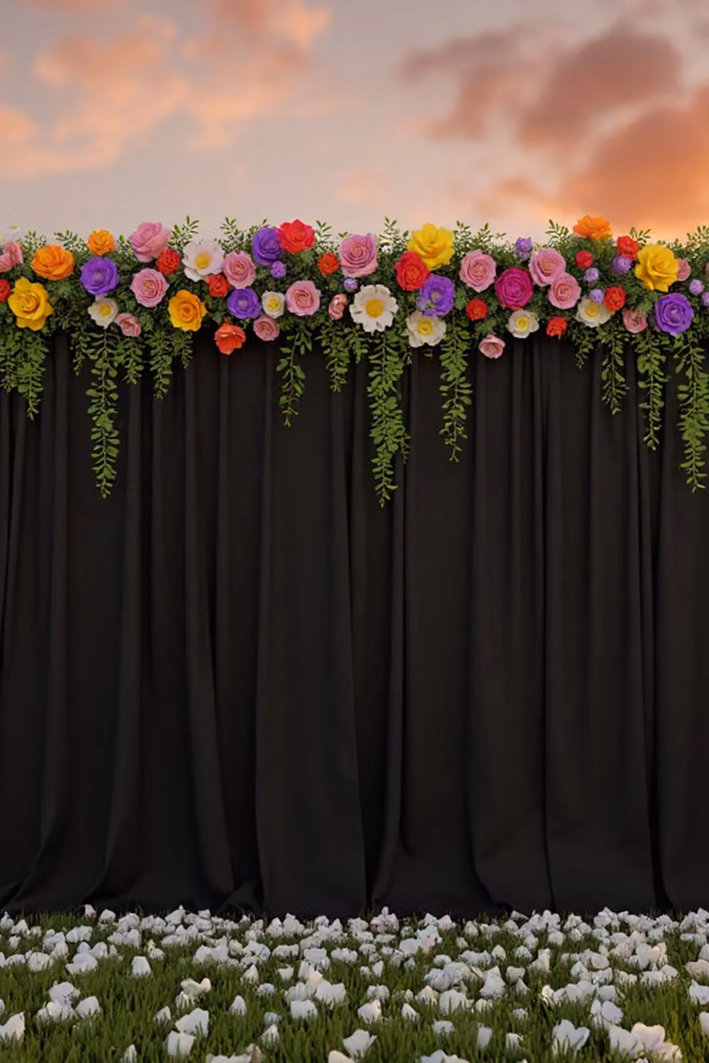 Neel Blue Spandex Backdrop Panel in Black, Polyester Fabric, W: 3 m, H: 9 m – 2