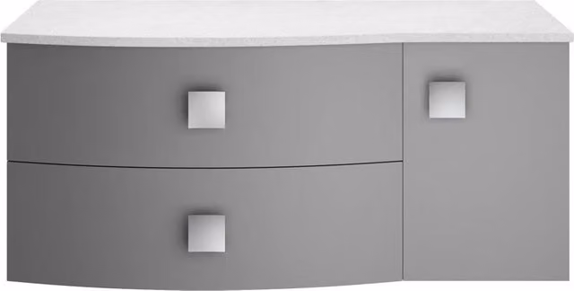 Balterley Gentleshaw 2 Drawer Left-Hand Wall Hung Vanity Unit in Grey and White, W: 101.2 cm – 1