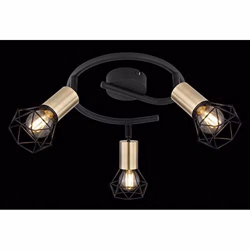 Globo Lighting Spotlight Floodlight in Black and Antique Brass – 2