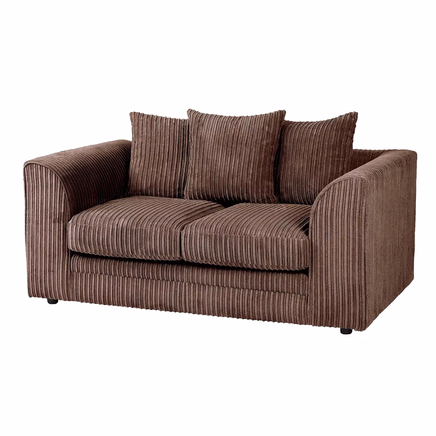 SquareBoxx Lennox 2 Seater Upholstered Sofa Set in Brown – 2