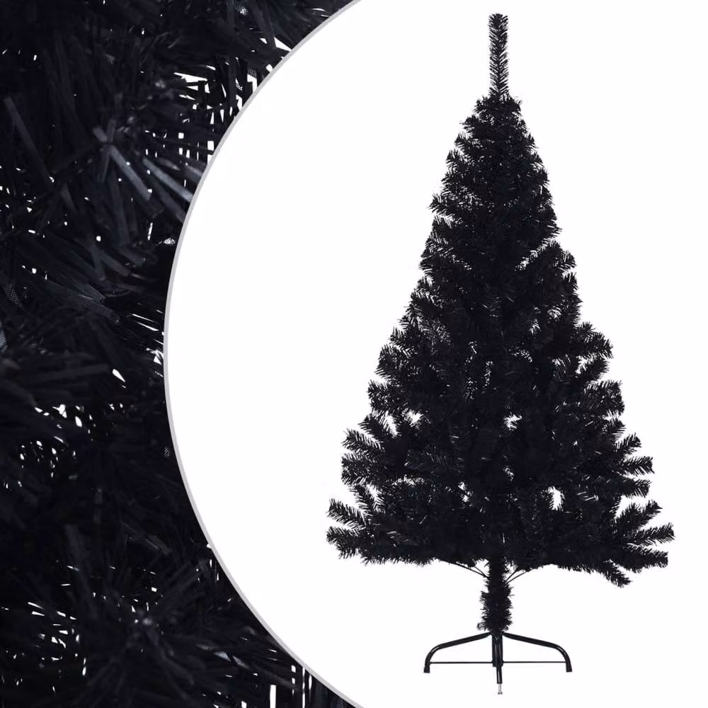 Berkfield Home Artificial Half Christmas Tree with Stand, Black, Height: 150 cm – 2