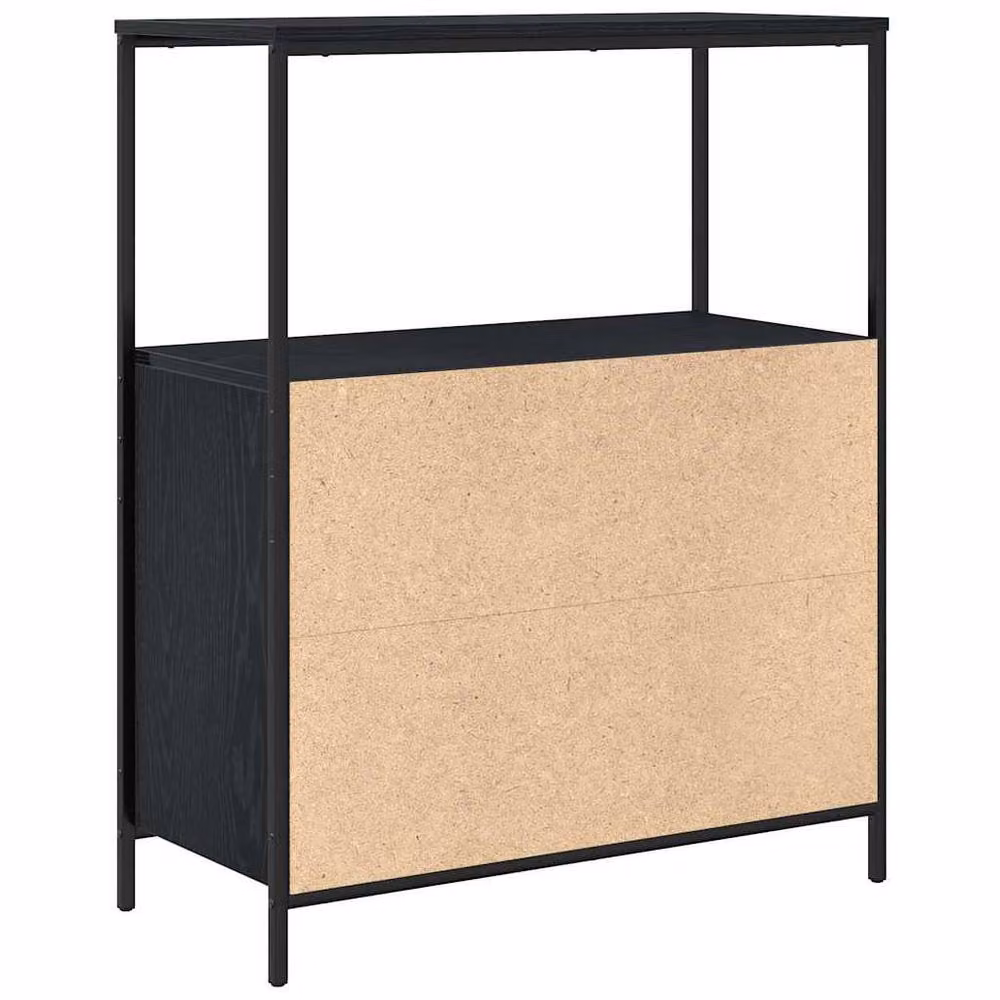 Berkfield Home Black Oak Bathroom Cabinet with Shelves and Hinged Doors, W/D/H: 76.5 x 35 x 95 cm – 6